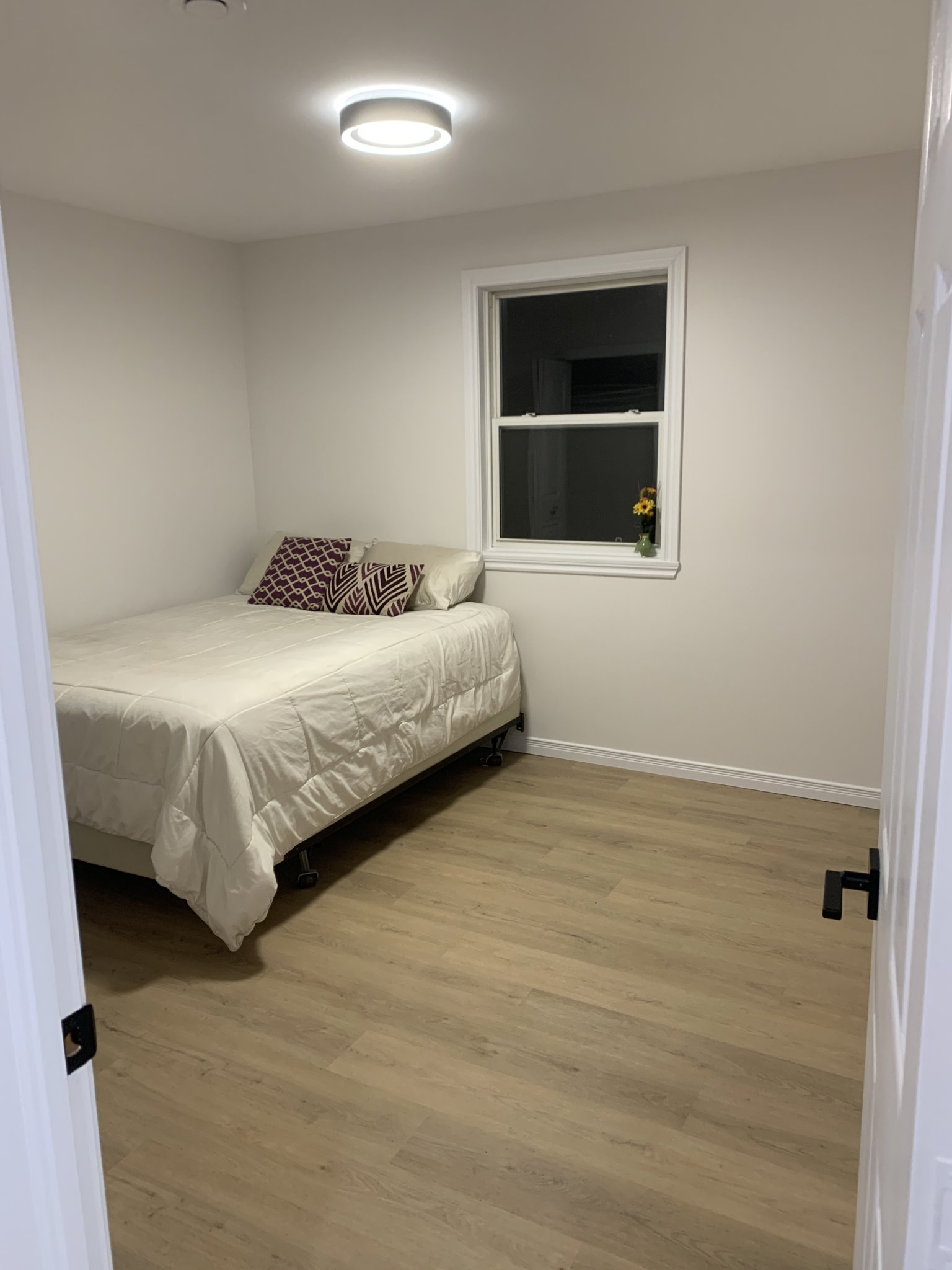 Finished basement converted into a comfortable bedroom suite