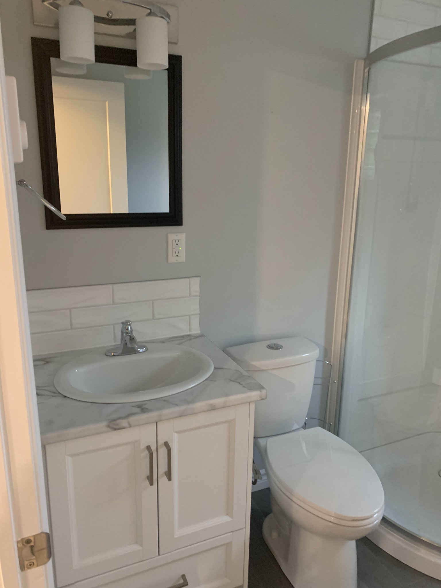 Bathroom Refresh — Marble Tile Vanity